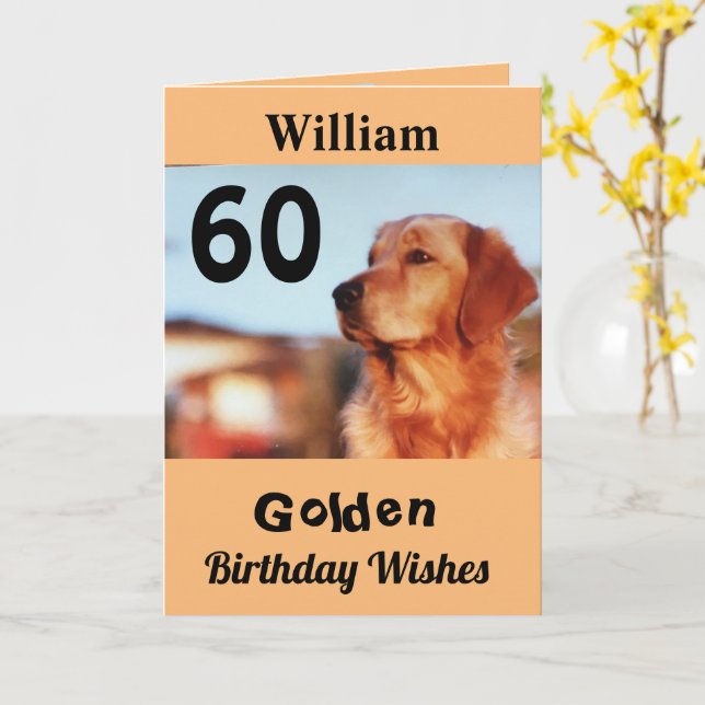 Golden Birthday wünscht Golden Retriever Dog Karte (Gelbe Blume)