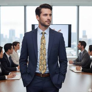 Golden Bitcoin Elegante Krawatte