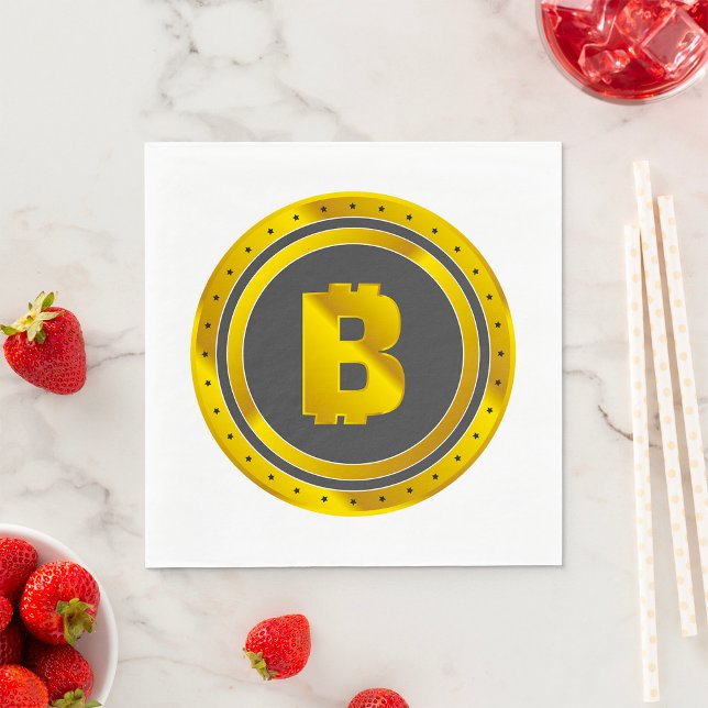 Golden Bitcoin Napkins Serviette (Von Creator hochgeladen)