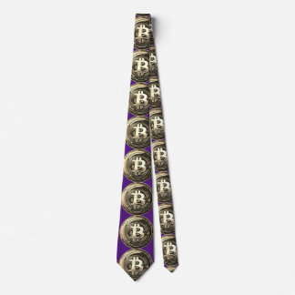 Golden Bitcoin Neck Tie Krawatte