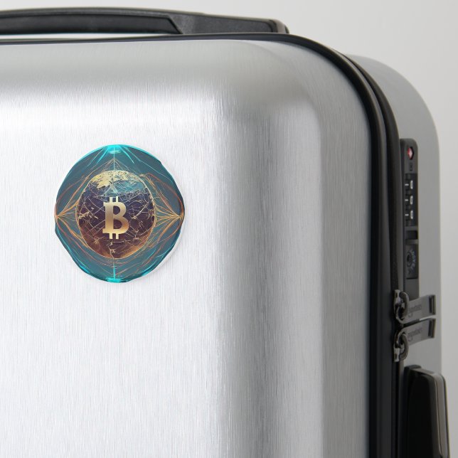 Golden Bitcoin Revolution Symbol  Magnet (In Situ (Gepäck))