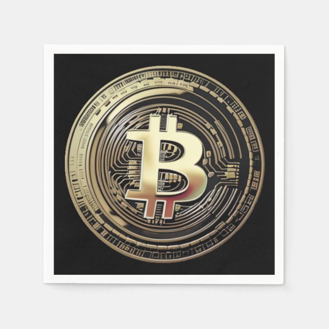 Golden Bitcoin Serviette (Vorderseite)