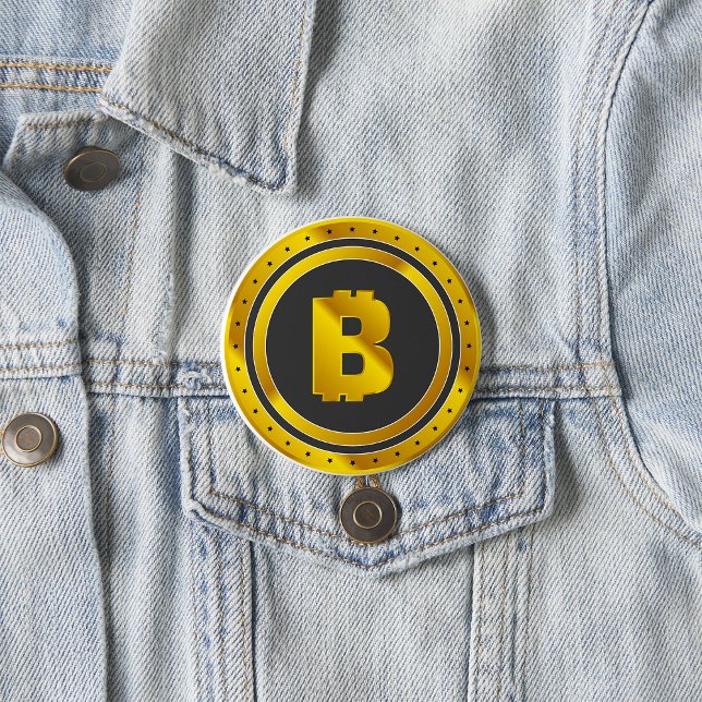 Golden Bitcoin Symbol Digital Currency Button (Von Creator hochgeladen)