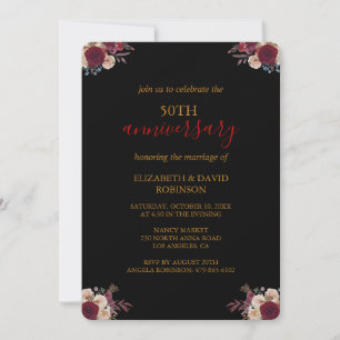 Golden Black 50. Hochzeitstag Einladung