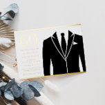 Golden & Black Anzug & Krawatte 60. Geburtstagspar Folieneinladung<br><div class="desc">Goldene und schwarze Anzug & Krawatte 60. Geburtstagsparty Golden Foil Einladung Dusty Rose Weitere Einladungen in unserem Nest und Nest Store</div>