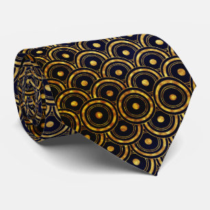 Golden&Black Art-Deko umkreist Neck Tie Krawatte