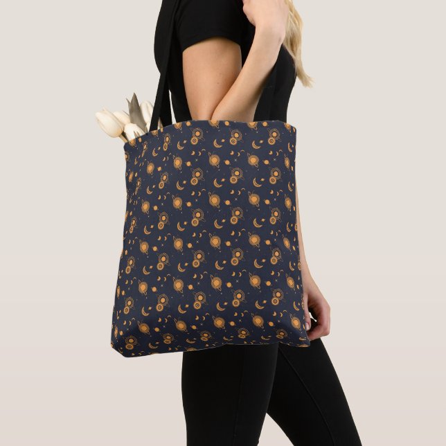 Golden black celestial sun moon galaxy pattern (Von Nahem)
