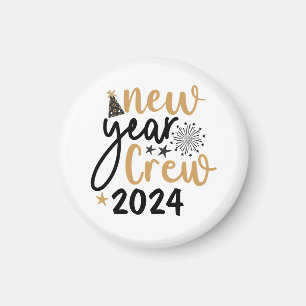 Golden & Black New Year Crew (angepasstes Jahr) Magnet