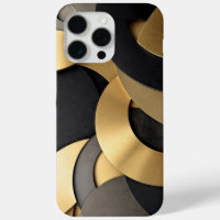 Golden & Black Overlapping Geometrie Abstrakt