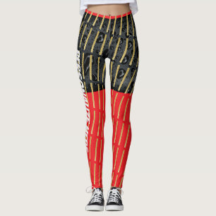 Golden Black Red Mix-up Modedesign Legging Leggings