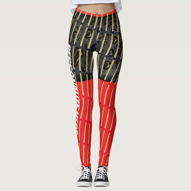 Golden Black Red Mix-up Modedesign Legging  Leggings (Vorderseite)