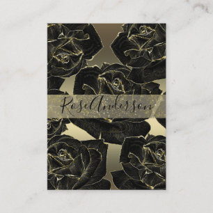 Golden & Black Rose Glam Elegante Klassische Elega Visitenkarte