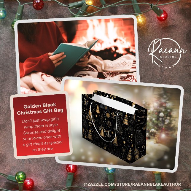 Golden Black Weihnachtsgeschenk Große Geschenktüte (Von Creator hochgeladen)