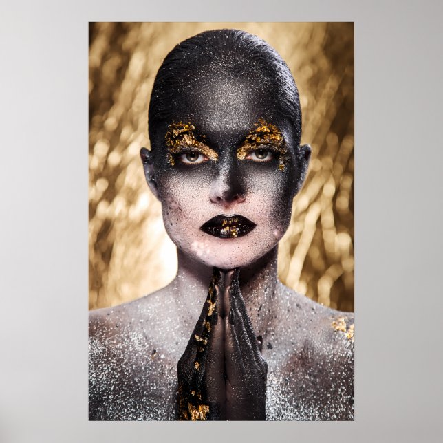 Golden Black Woman Body Paint Fashion Art Poster (Vorne)
