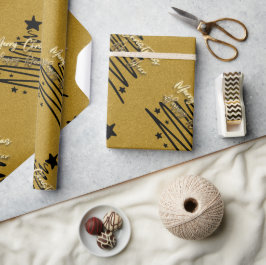 Golden Black Wrapping Paper Geschenkpapier