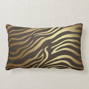 Golden Black Zebra Safari Lendenkissen