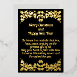 Golden Blätter Christmas Foil Card Folien Feiertagskarte