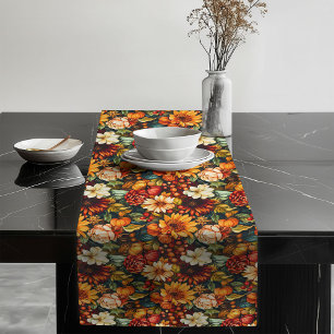Golden Blätter Pumpkins Table Runner Herbstdekor Großer Tischläufer