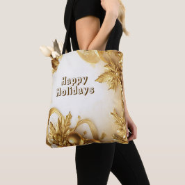 Golden Blätter Weihnachtsfeiertag Tote Tasche