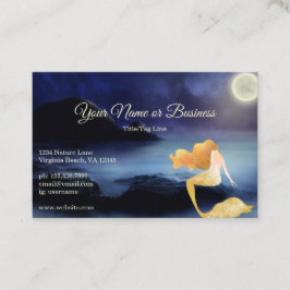 Golden Blond Mermaid Full Moon Lagoon Beach Visitenkarte
