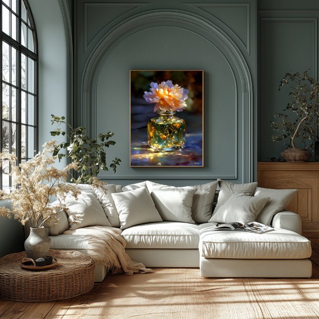 Golden Bloom Elixir - Dreamlike Floral Parfüm Leinwanddruck (Von Creator hochgeladen)