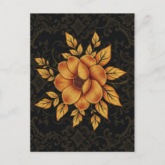 Golden Bloom Floral Postkarte