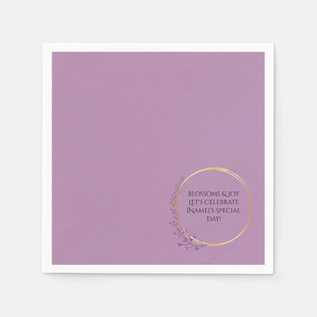 Golden Bloom Floral Serviette (Vorderseite)