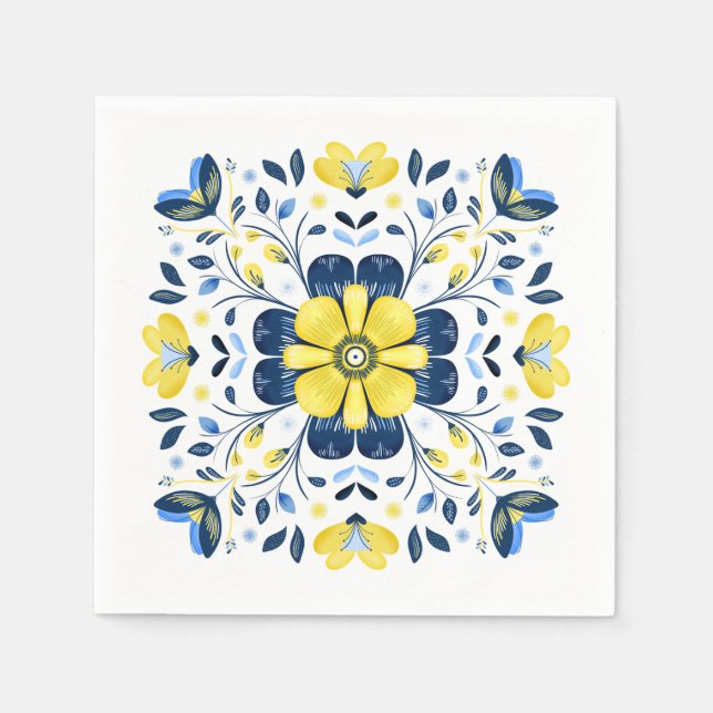 Golden Bloom Harmony Serviette (Vorderseite)