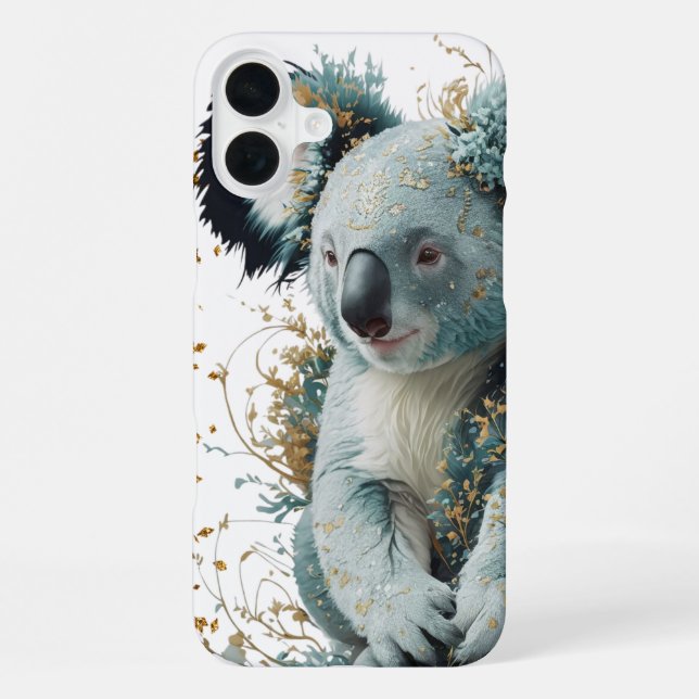 Golden Bloom Koala iPhone Hülle (Rückseite)