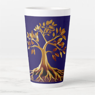Golden Bloom Large Latte Tasse