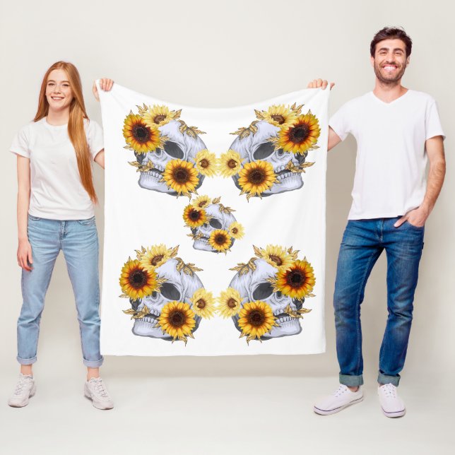 GOLDEN BLOOM SKULL FLEECEDECKE (Beispiel)