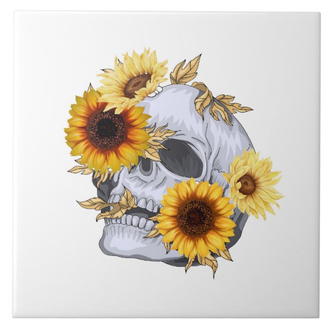GOLDEN BLOOM SKULL FLIESE (Vorderseite)