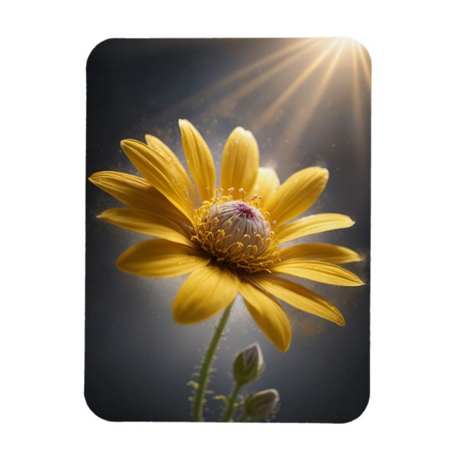 Golden Bloom – Yellow Flower Macro Photography  Magnet (Vertikal)