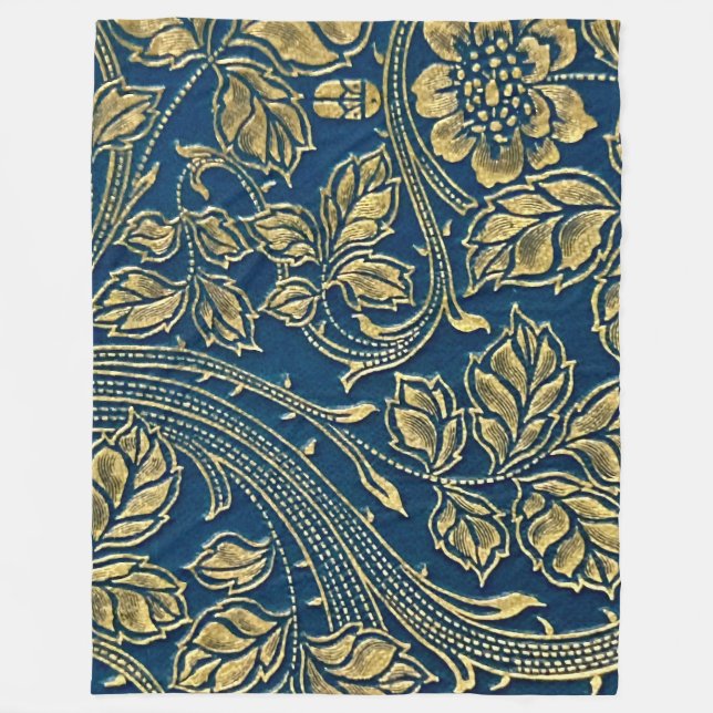 Golden Blossom Elegance  Fleece Blanket (Vorderseite)