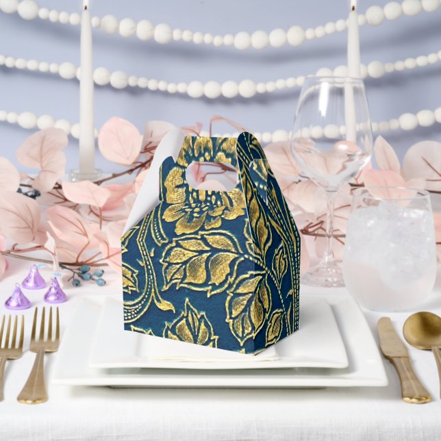 Golden Blossom Elegance Gefallen Box Geschenkschachtel (Hochzeit)