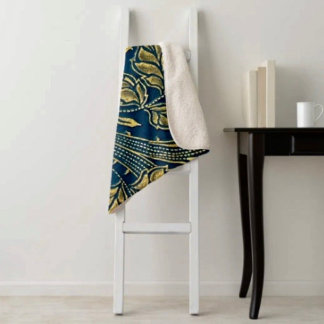 Golden Blossom Eleganz Sherpadecke