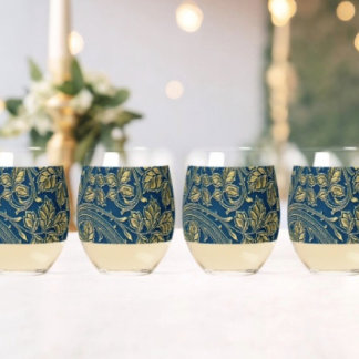 Golden Blossom Eleganz Weinglas Ohne Stiel