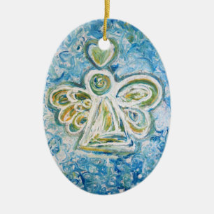 Golden Blue Angel Hotel Colorado Keramikornament