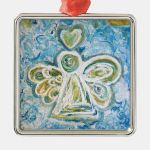 Golden Blue Angel Kunst, Dichtung und Musik Silbernes Ornament