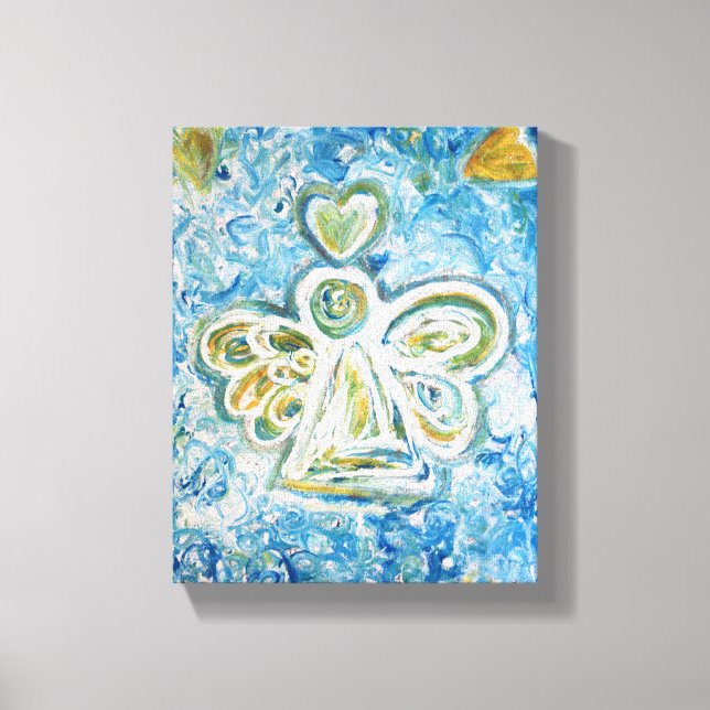 Golden Blue Angel Malerei Wrapped Canvas Art Leinwanddruck (Vorderseite)