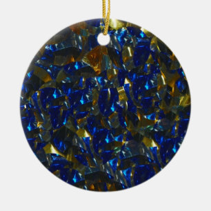 Golden Blue Circle Ornament