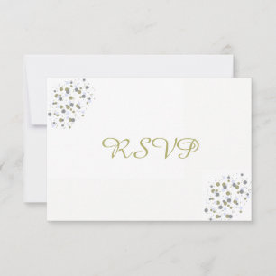 Golden Blue Confetti Dots UAWG RSVP Karte