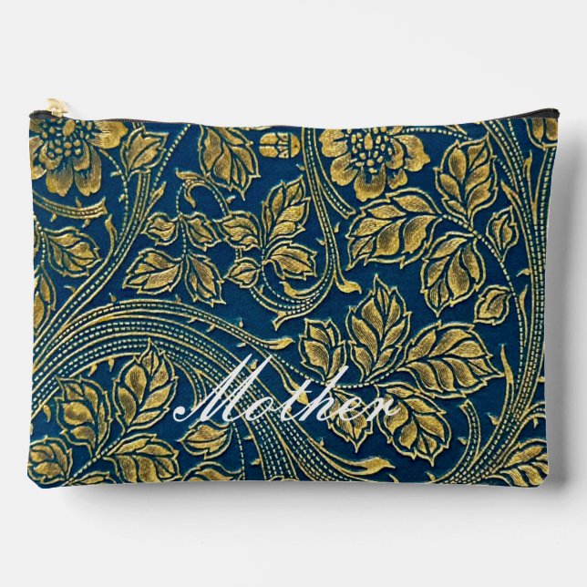 Golden Blue Elegance Print Cut Sew Bag Zubehörtasche (Vorderseite)