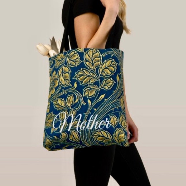Golden Blue Eleganz  (Tote Bag — 100% polyester, black laminated lining 100% cotton web hand. Made in the USA.
)