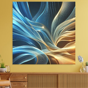 Golden Blue Leinwanddruck