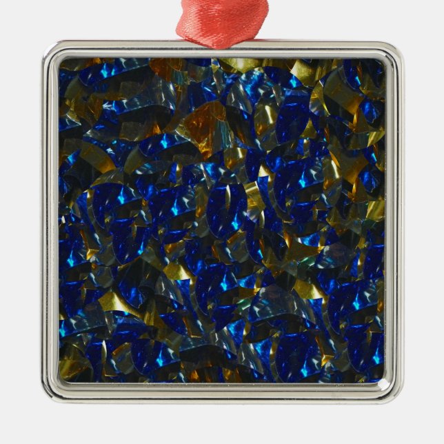 Golden Blue Ornament Aus Metall (Vorne)