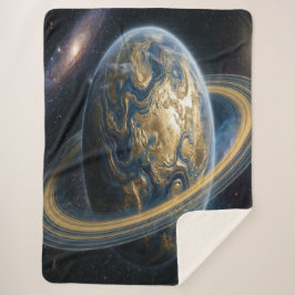 Golden Blue Planet with rings Sherpadecke