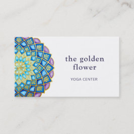 Golden Blume Mandala Blue Lila Visitenkarte