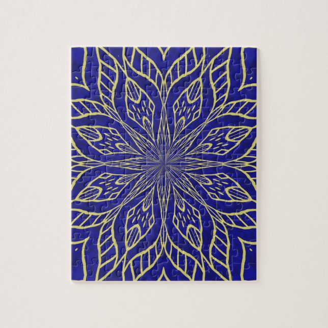 Golden Blume Mandala Puzzle (Vertikal)