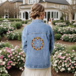 Golden Blume Roter Edelstein Die Braut Jeansjacke<br><div class="desc">Schöne goldene Blume Rotstein Die Braut Wedding Denim Jacket</div>